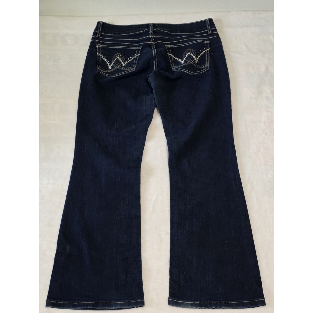 Wrangler Women Dark Wash Bootcut Jeans Embroidered Back Pocket 10MWZJK 11/12x32